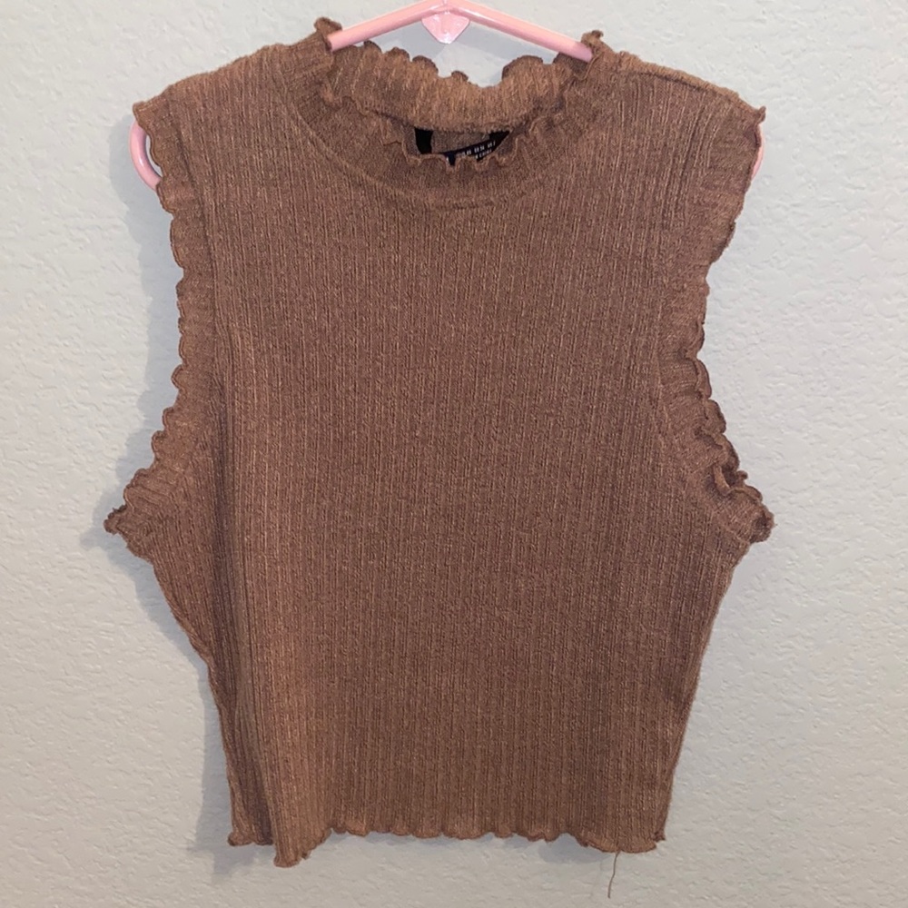 Cute Brown Halter Tank Top